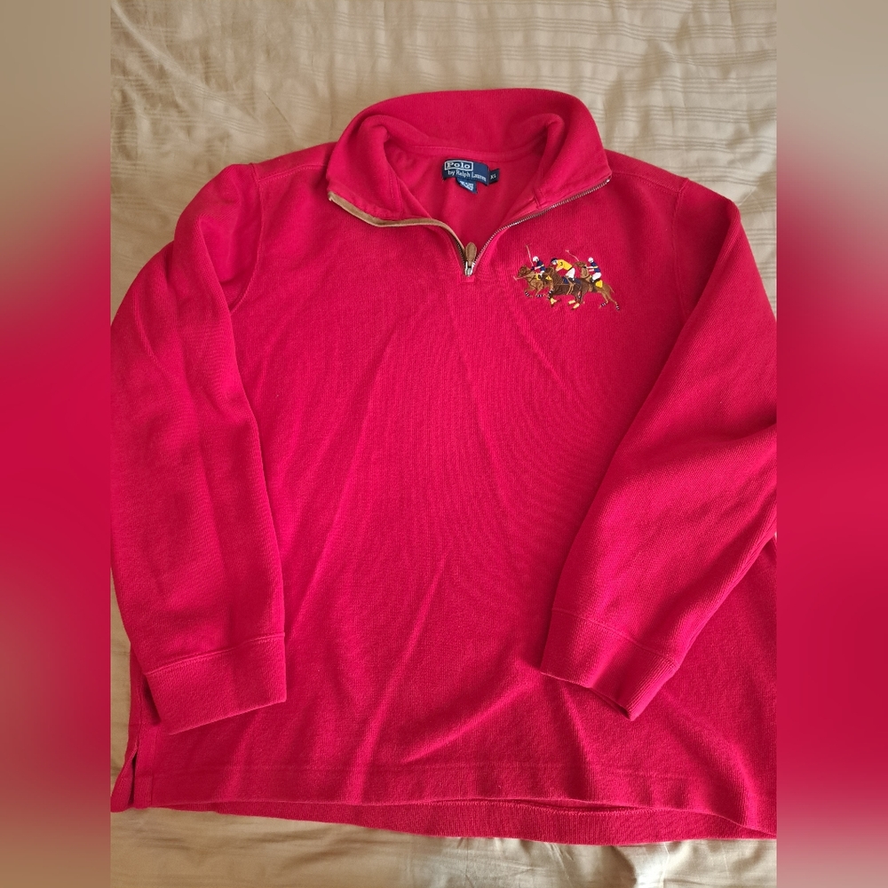Polo ralph lauren pullover zip up sweater size xl